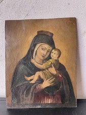Antico Olio Su Rame - Madonna Con Bambino