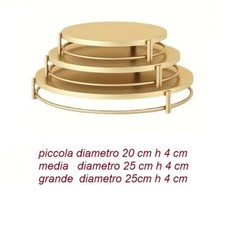 3 espositori dorati tondi