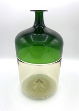 Venini bottiglia serie Bolle verde designer Tapio Wirkkala realizzata nel 1990