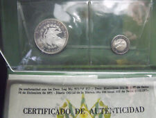 EL SALVADOR MONETA DA 1 FIRMA SALVADOR DALI E 5 COLONES 1971 ARGENTO 999 FOLDER