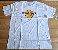 T-shirt maglietta HRC Hard Rock Cafe Oslo bianca logo classico taglia XL nuova con etichette