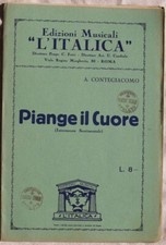 CONTEGIACOMO PIANGE IL CUORE INTERMEZZO SENTIMENTALE MUSICA LEGGERA SPARTITI '30