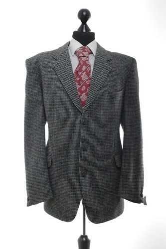 Harris tweed giacca blu - tweed, grigia