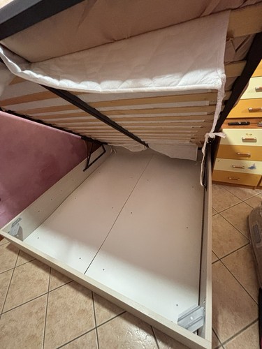 Letto contenitore legno bianco