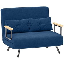DecHome Divano Letto in Tessuto Effetto Velluto 102x73x81 cm Blu 170BUS439