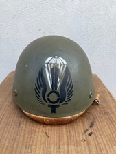 elmo paracadutista italiano postbellico con fregio bicolore.italian para helmet