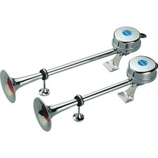 Coppia trombe elettromagnetiche 12V in acciaio inox 40-47cm 121dB