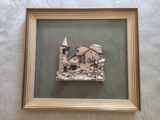 quadro altorilievo in argento Borgo con albero in rilievo - Ottaviani originale