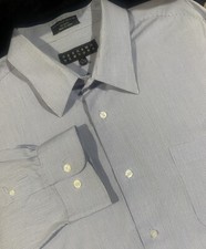 Camicia Bergamo New York blu manica lunga misto cotone con bottoni uomo taglia XL