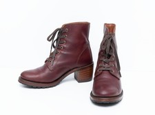 Stivali stringati FRYE Sabrina Combat 71867BGY bordeaux made in USA donna 7,5 M