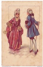 CARTOLINA "COPPIA SETTECENTO" ILLUSTRATORE CHERUBINI.