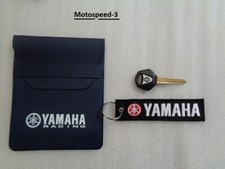 porta documenti yamaha  blu scuro  + portachiavi + chiave 