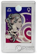 LIBRA Star Signs of the Zodiac 2 Oz Moneta Argento 3$ Niue 2025