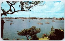 Cartolina d'epoca Bermuda Hamilton Harbour Yacht Race scenica di Dexter