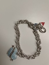 GUESS MARCA BRACCIALE COLLANA CUORE AZZURRO REGALO AMORE OCCASIONE