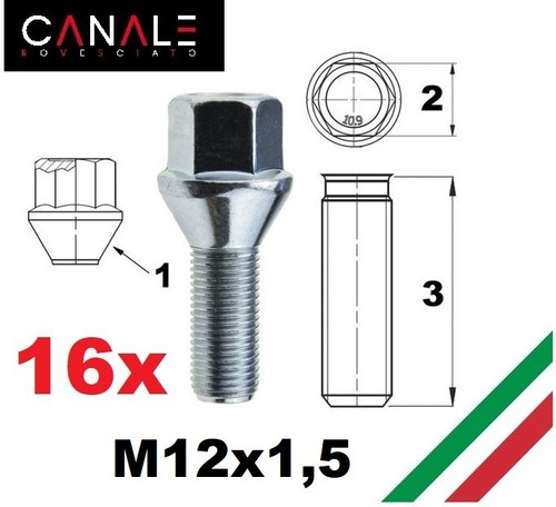 Kit bulloni ruota m12x1 - ruota, m12x1.5