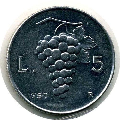 Repubblica italiana 5 lire - italiana,