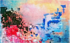 Quadro astratto moderno Mariano Moscati acrilici, tela dipinta a Mano 75 x 120.