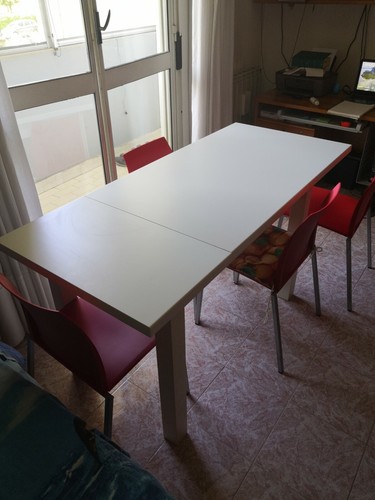 Tavolo legno bianco con 4 - bianco,