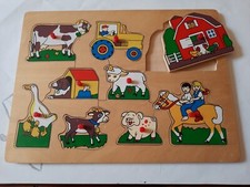 Gioco didattico in legno ad incastro puzzle anni 70 in perfette condizioni