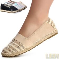 Espadrillas Da Donna Glitter Slipper Loafer Ballerine Scarpe Mezza