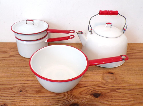 Vintage lot white red - lot, w/red