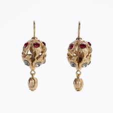 Orecchini pendenti stile antichi della nonna dichiarazione gioielli italiani oro