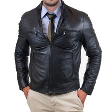 Giacca Biker In Vera Pelle