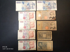 Lotto23:  n.10 banconote italiane lire - MB e BB