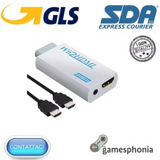 NINTENDO WII ADDATATORE VIDEO HDMI + CAVO CONVERTITORE DA SCART A HDMI NUOVO