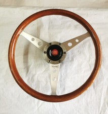 FERRERO Wood Steering wheel 34,5CM circa + hub FIAT 500 - 600 Volante d'epoca
