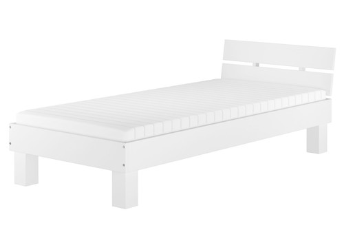 Solido bianco letto faggio - bianco,
