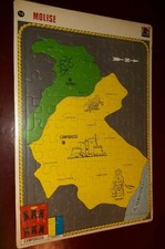 Vintage cartina geografica puzzle AMZ Editrice n. 14 MOLISE 1971 nuova ORIGINALE