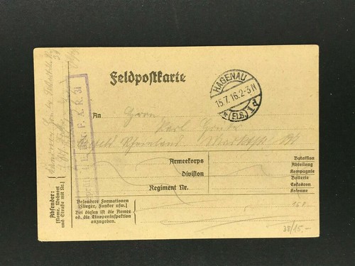 Cartolina militare prima