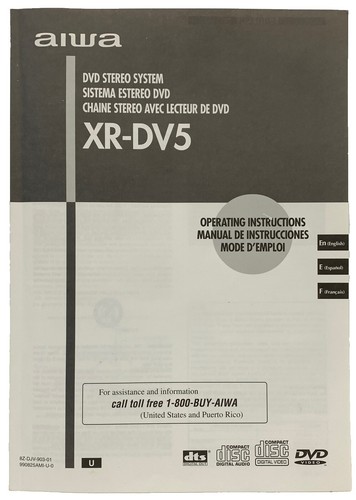 Aiwa dvd dv5 stereo - xr-dv5,