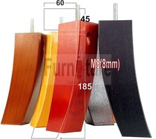 4x Piedini Curvi in Legno