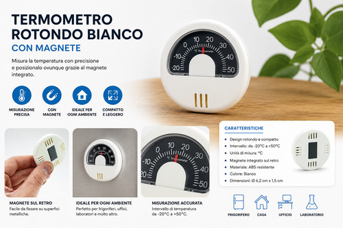 Termometro rotondo bianco con - termometro,