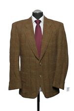 Harris Tweed Atelier Torino Giacca 48 Marrone Oliva A Quadri 2-Punti Come Nuova