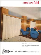 PUBBLICITA' 1957 MODERNFOLD SICCET MONTI HOTEL ROYAL NAPOLI ARREDAMENTO FRATTINI