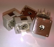 6x Trimmer resistivi a filo / Potenziometri 10ohm, 2W, EGEN, NUOVI (NOS)