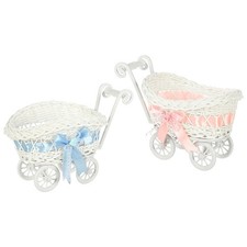  2 pezzi imitazione rattan vasca regalo per paniere caramella porta carrello a