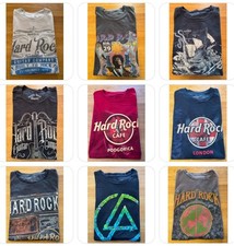Hard Rock Cafe T-Shirt Uomo Collezione L XL Nero Blu Grigio Vintage Mondo ✅ Top