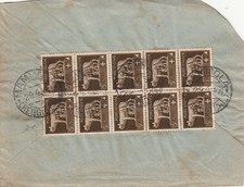 SA00917 - BLOCCO DI 10 SINGOLO MULTIPLO IMPERIALE SU LETTERA 29-04-39