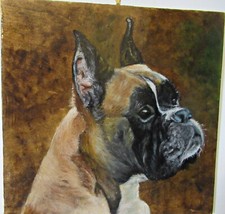 il cane dipinto a olio su