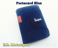 PortaCard in pelle BLUE 20 slot con logo metallico Vespa