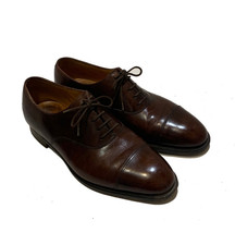 JOHN LOBB Cap Toe Oxford scarpe pelle uomo taglia 8 marrone