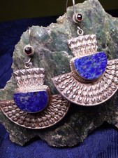 925 Silver Earrings with Lapis
