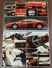 FERRARI TESTAROSSA - POSTER ORIGINALE - CON SCHEDA TECNICA - 68X48CM 