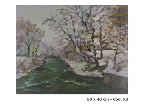 Quadro olio paesaggio - quadro, ad