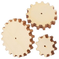  45 pezzi di ingranaggi in legno: cerchi in legno grezzo steampunk - 5 cm/7,5